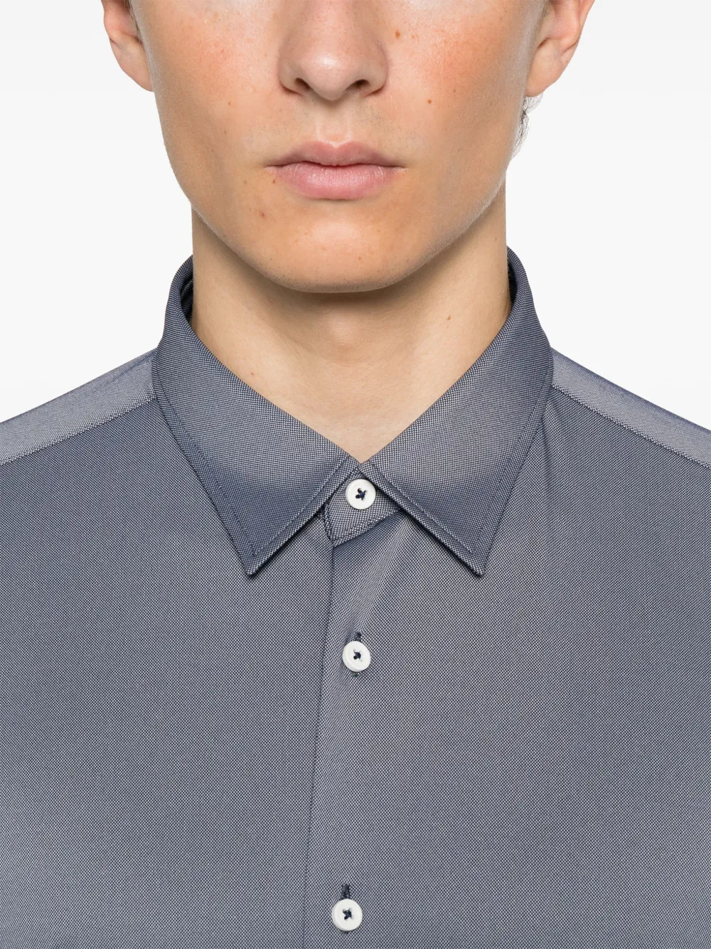 BOSS Getailleerd overhemd Blauw