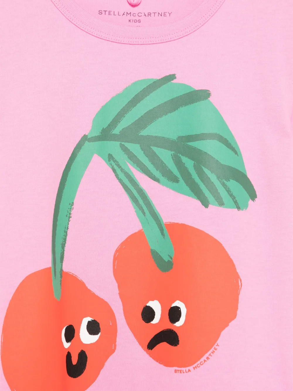 Stella McCartney Kids T-shirt met kersenprint Roze