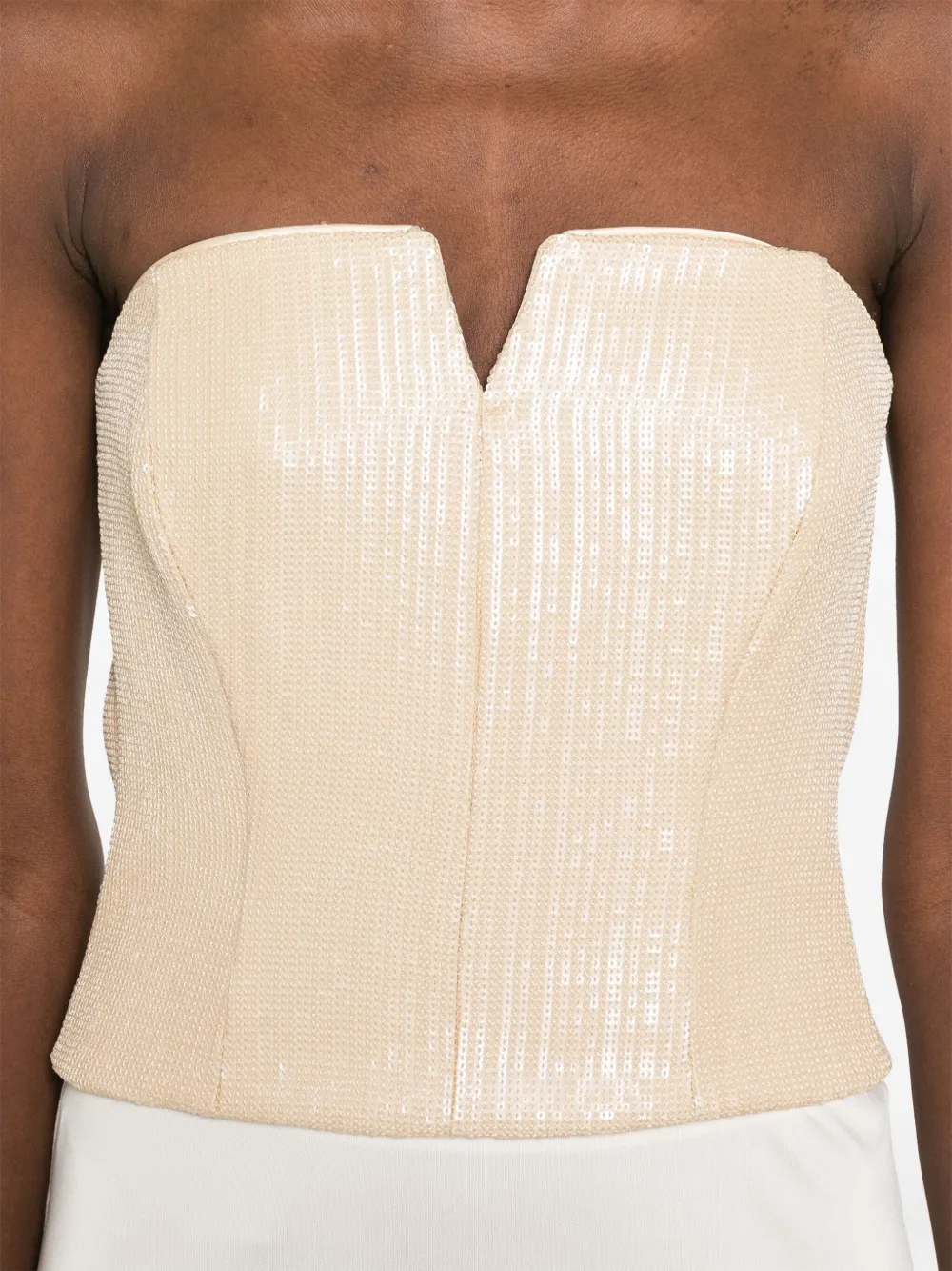 Federica Tosi Tanktop met pailletten Beige