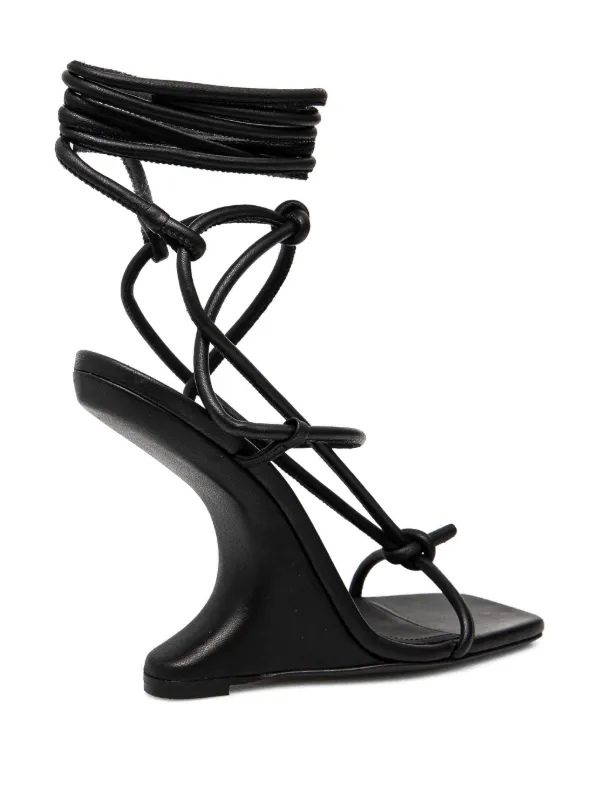 シューズ・サンダルその他 RICK OWENS Woman Flat sandals Black RP01E7800LLP 09 Rick Owens Lilies 110mm Sculpted Heel Sandals | Black | FARFETCH
