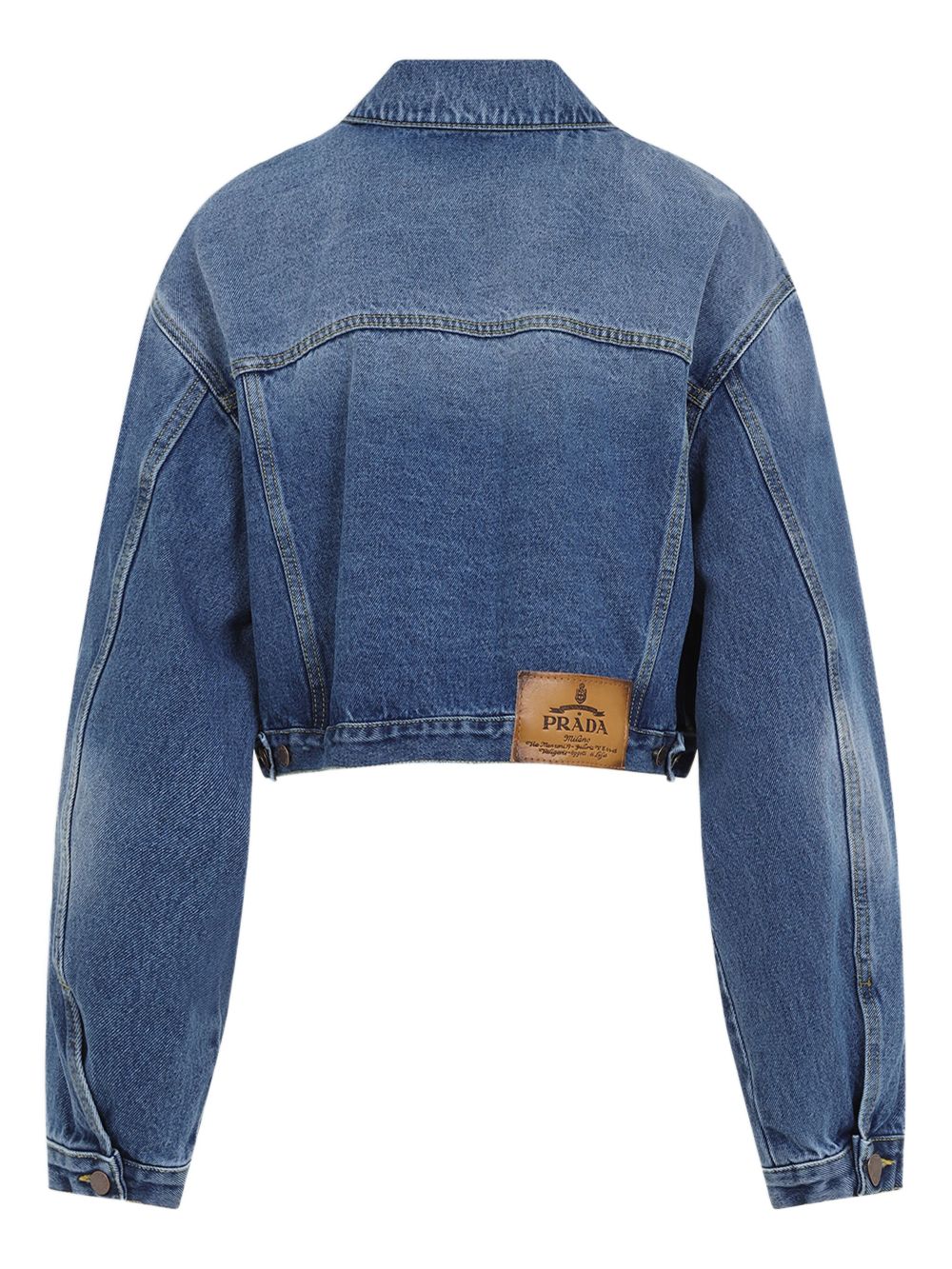 Prada logo-patch jacket - Blauw