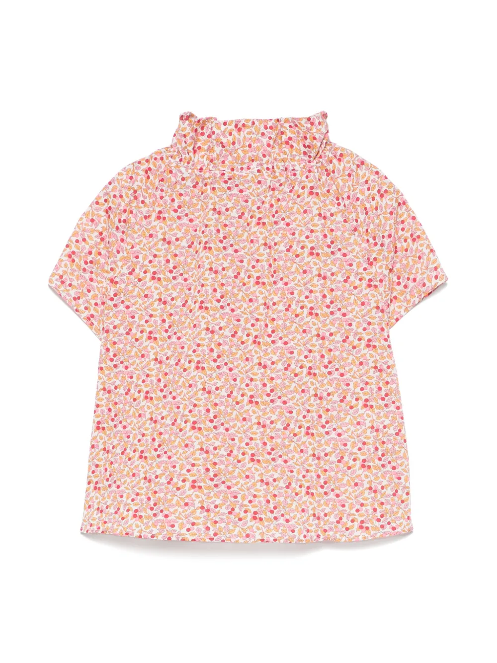 Il Gufo Shirt met kersenprint - Wit