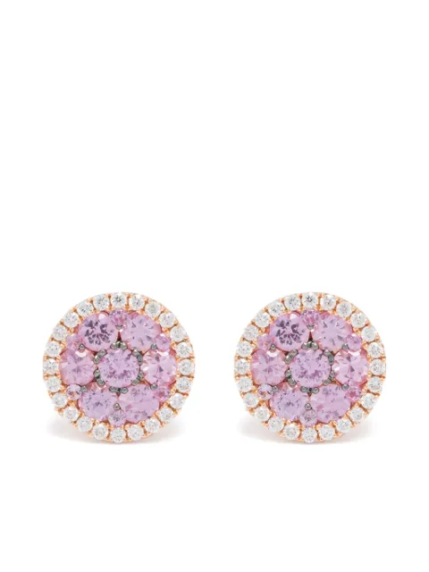 ROSEKEY 18K rose gold diamonds and sapphires earrings