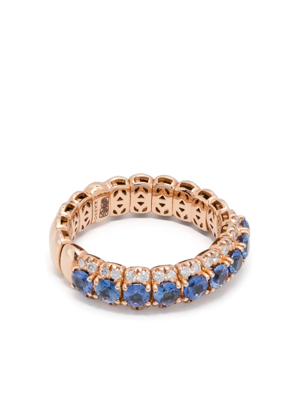 ROSEKEY Anello in oro rosa 18kt con zaffiri e diamanti