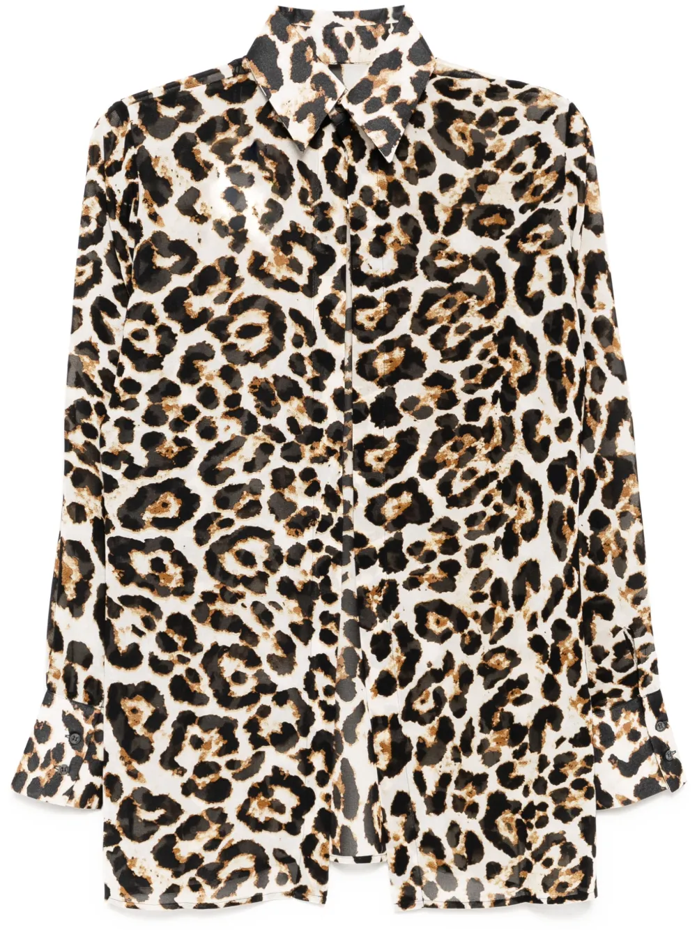 Tessitura Body Couture Leopard Shirt In Brown
