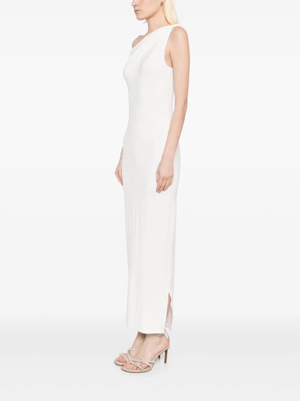 Tessitura Body Couture Asymmetrische jurk Wit