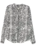 Tessitura Body Couture snake mandarin shirt - Grey