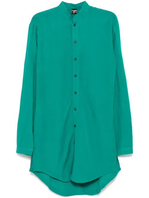 Chemise longue à col mao - Tessitura Body Couture - Modalova