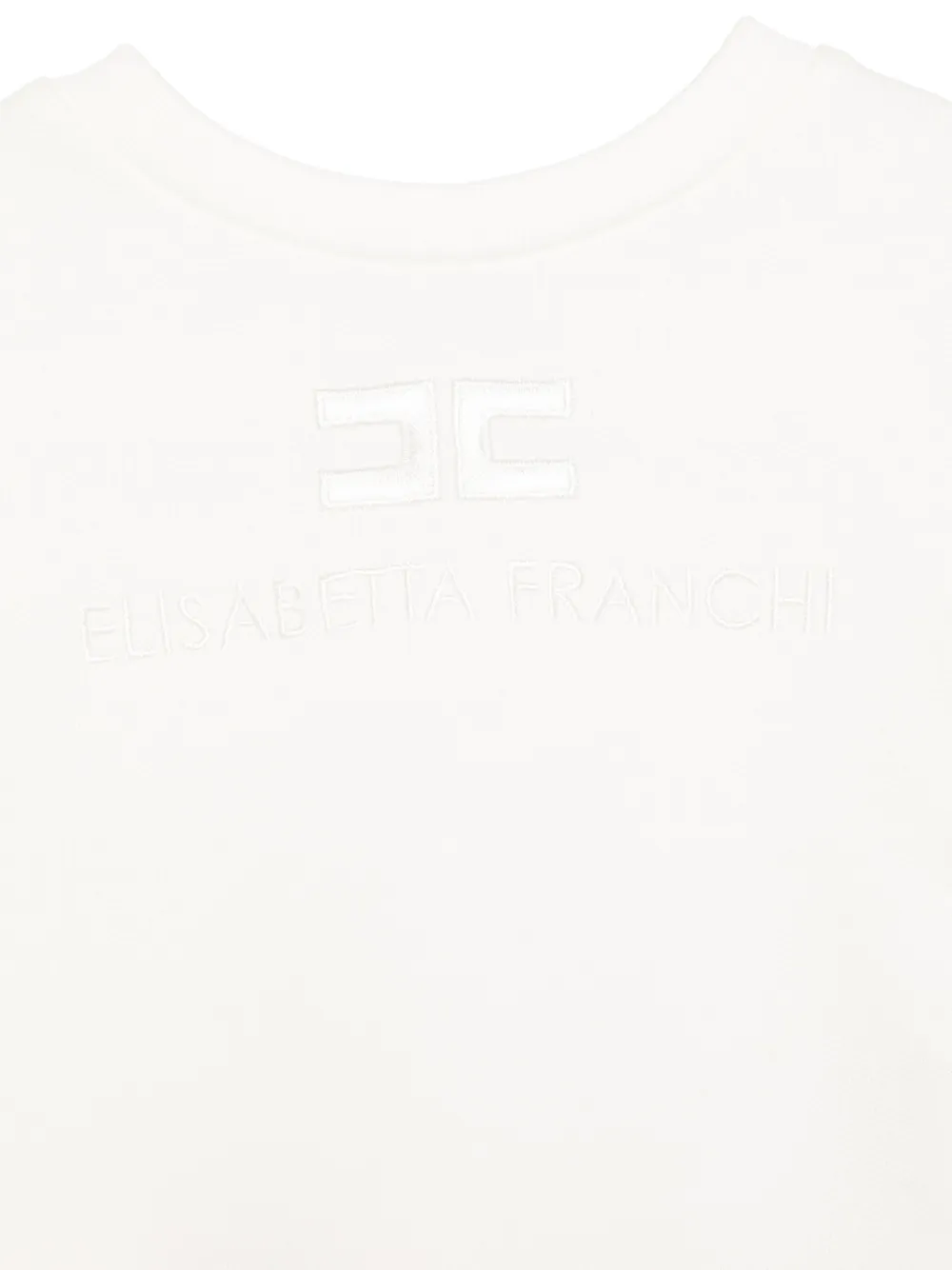 Elisabetta Franchi La Mia Bambina Jurk met geborduurd logo Wit