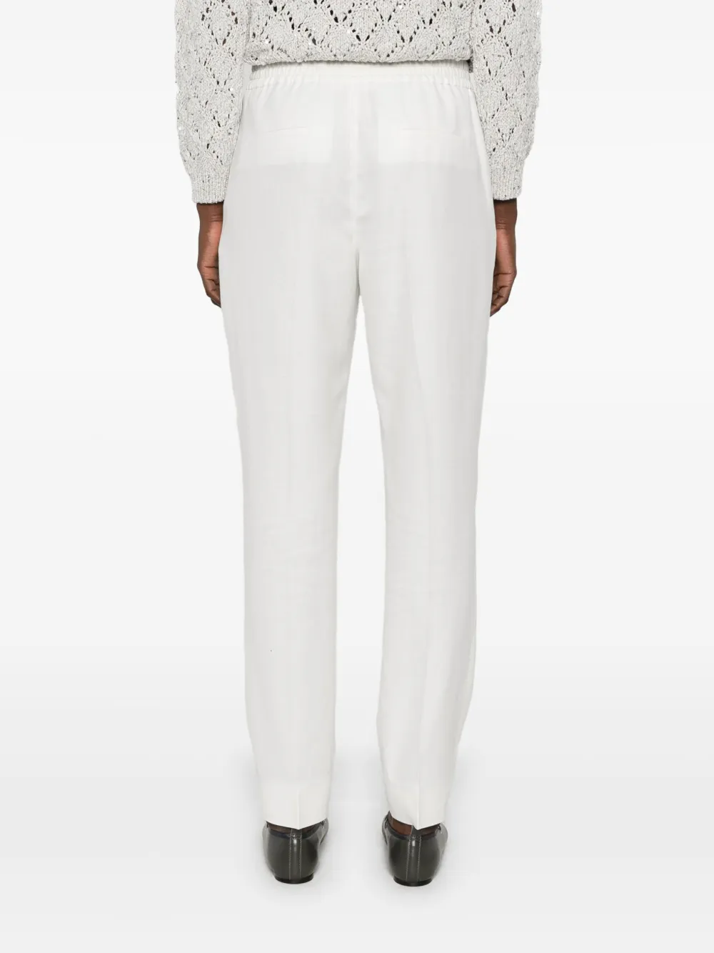 Shop Eleventy Tapered Trousers In White