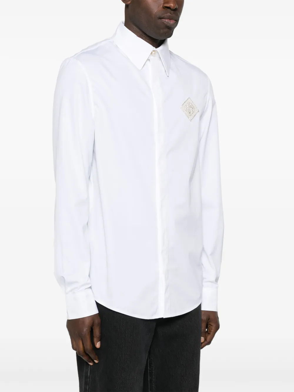 Casablanca Overhemd met geborduurd monogram Wit