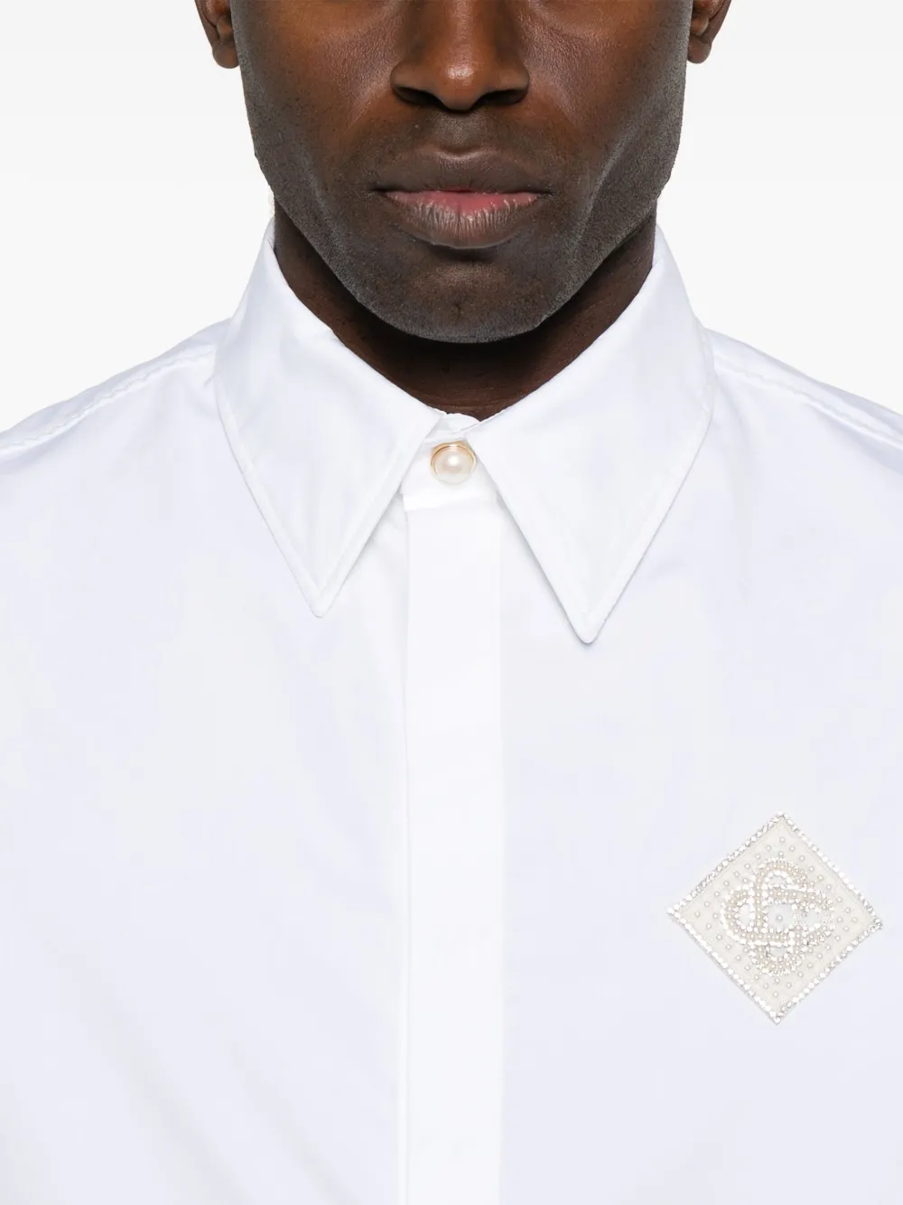 Casablanca Overhemd met geborduurd monogram Wit