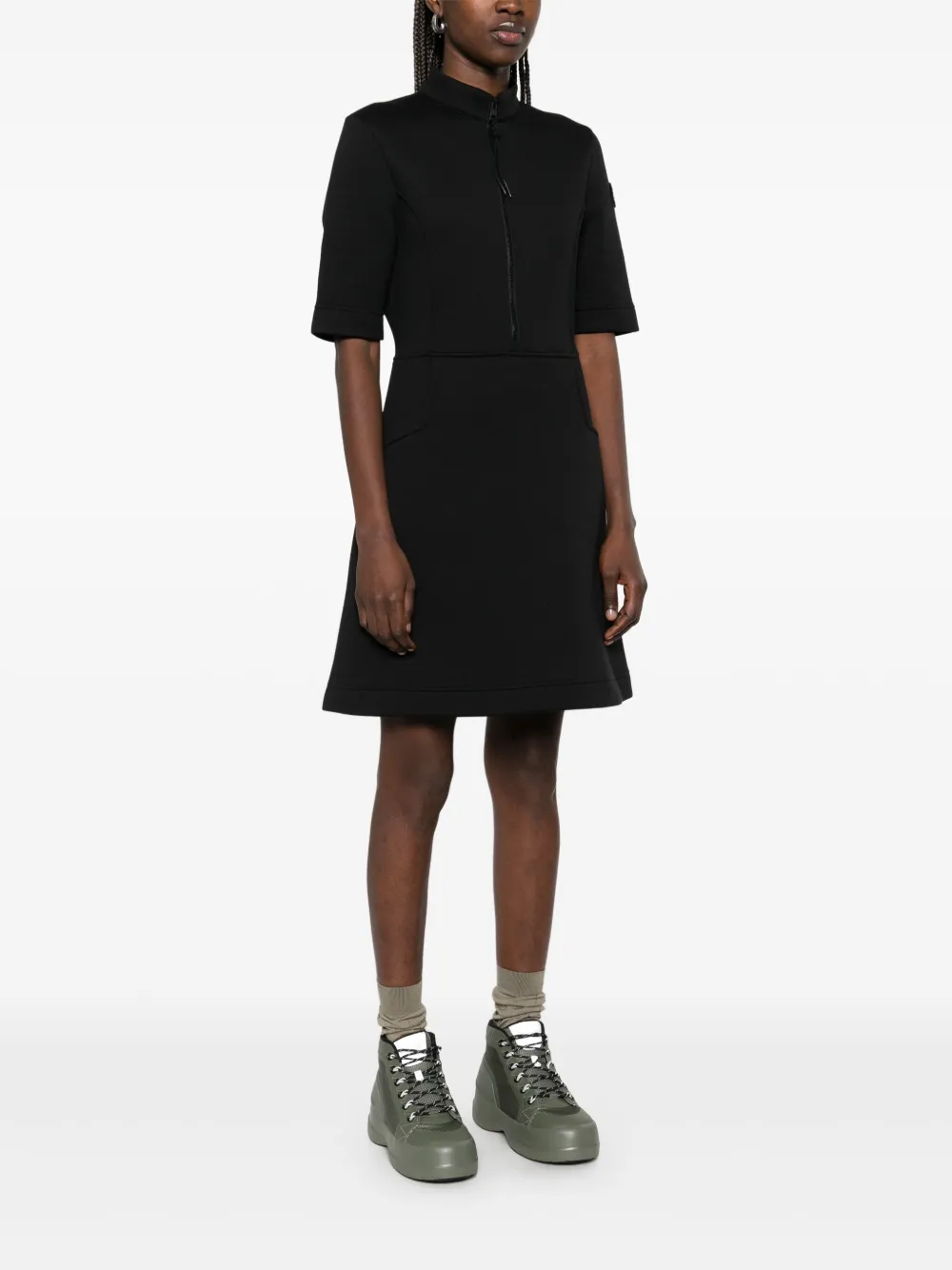Moncler Year of the Snake neopreen mini-jurk met patch Zwart
