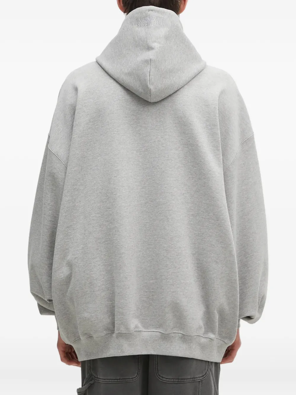 VETEMENTS zip-up embroidered hoodie Grijs