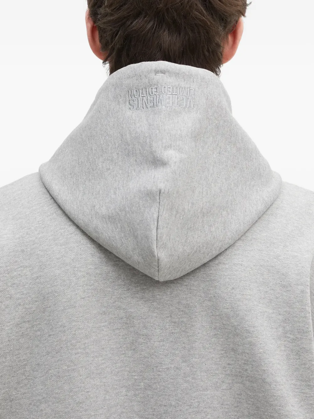 VETEMENTS zip-up embroidered hoodie Grijs