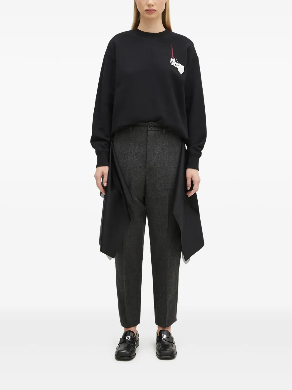 Undercover draped-panel trousers Grijs