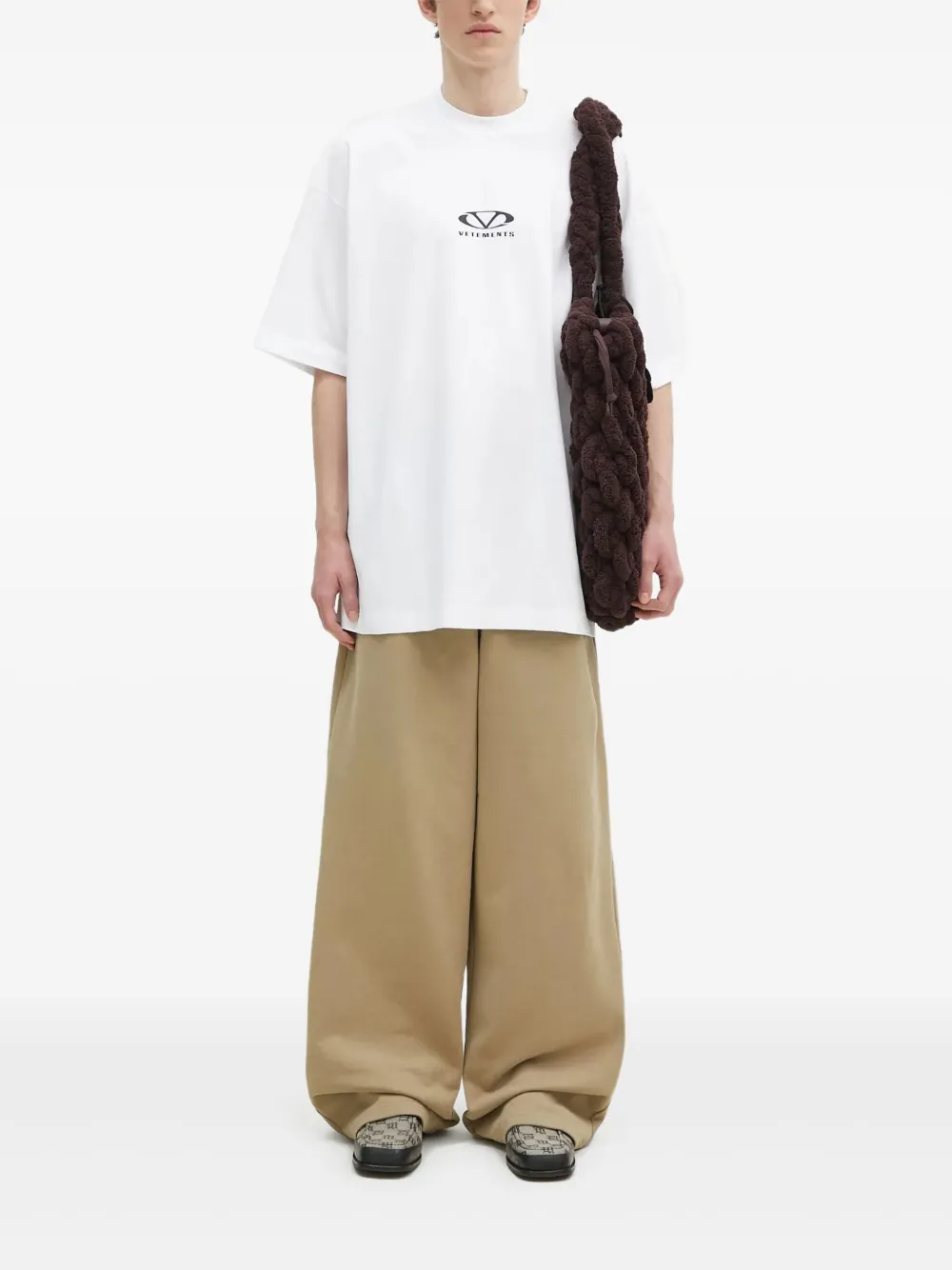 VETEMENTS cotton-blend track pants Beige