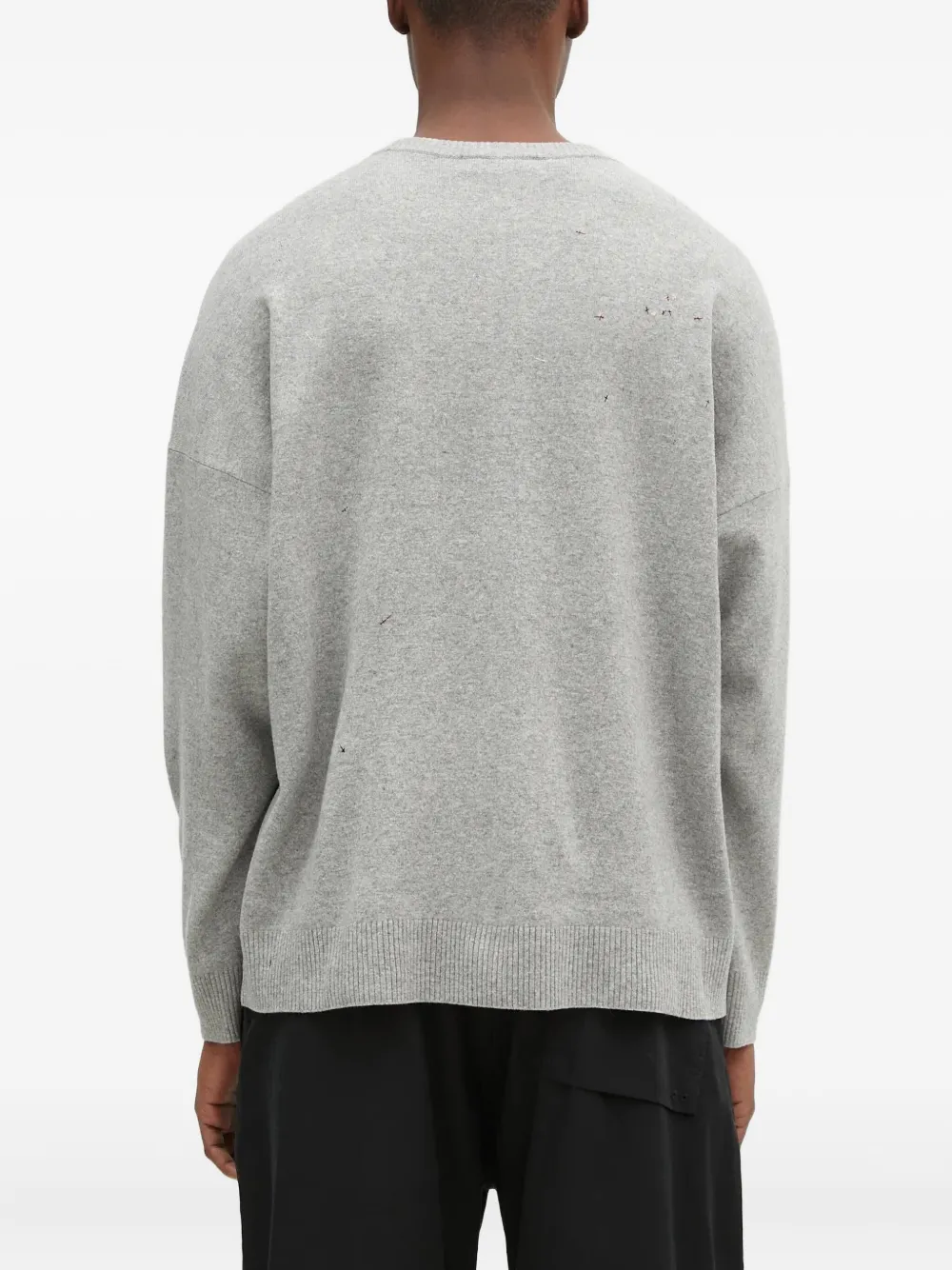 Undercover embroidered-detail crew-neck sweater Grijs