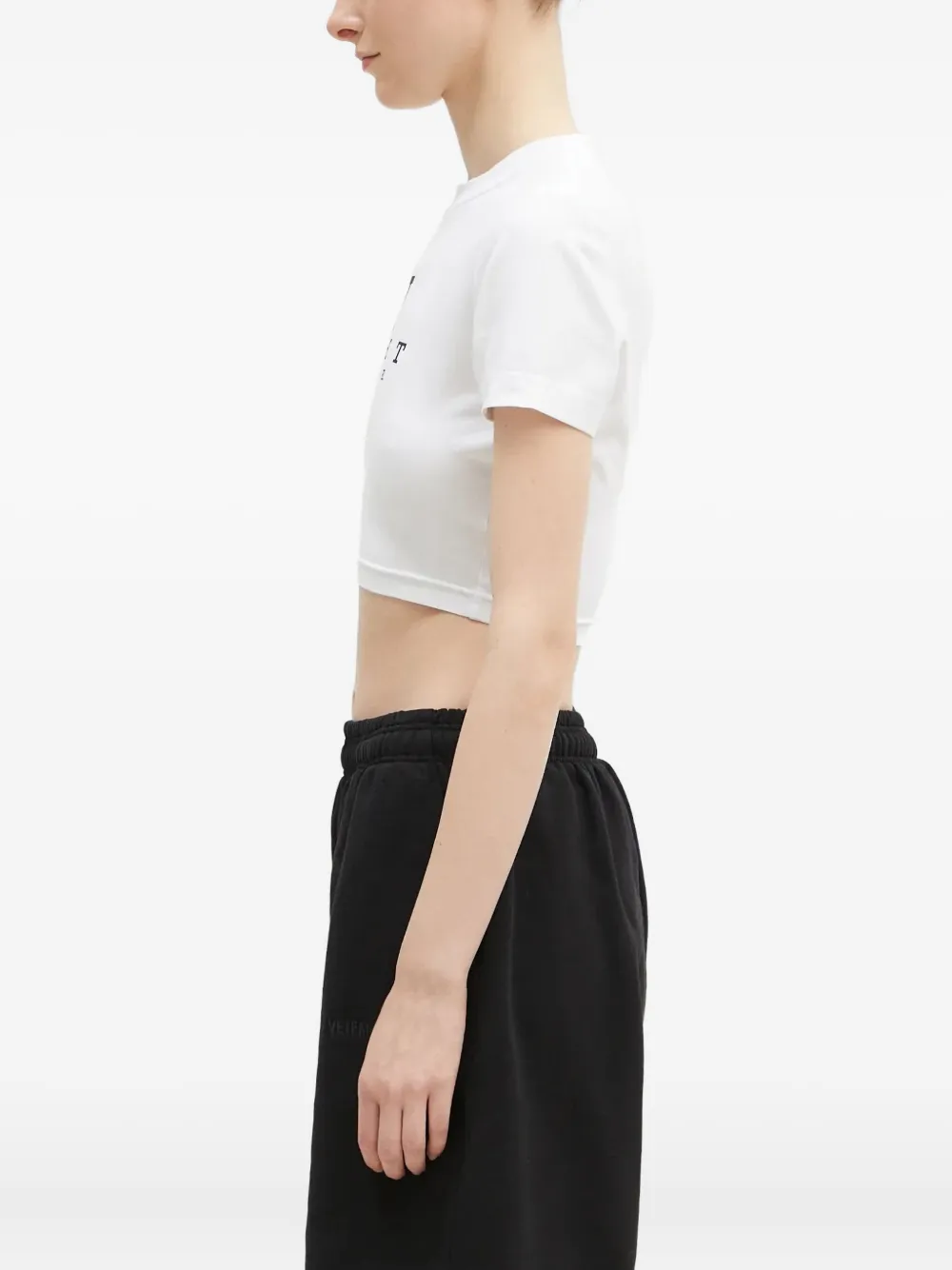 VETEMENTS eye-chart cropped top Wit