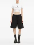 VETEMENTS eye-chart cropped top - White