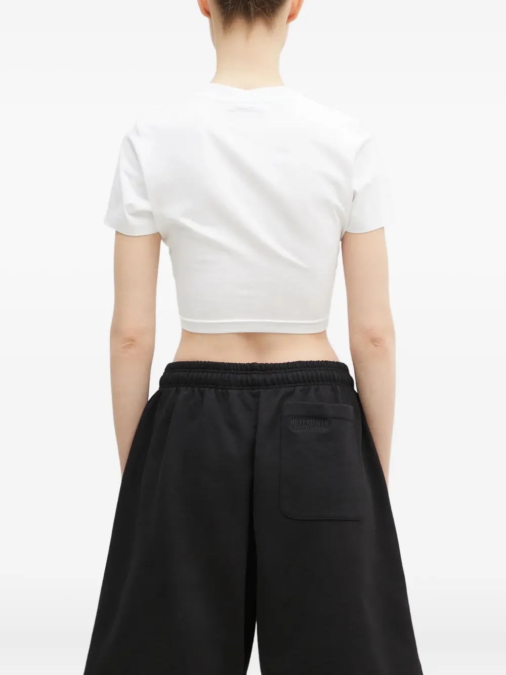 VETEMENTS eye-chart cropped top Wit