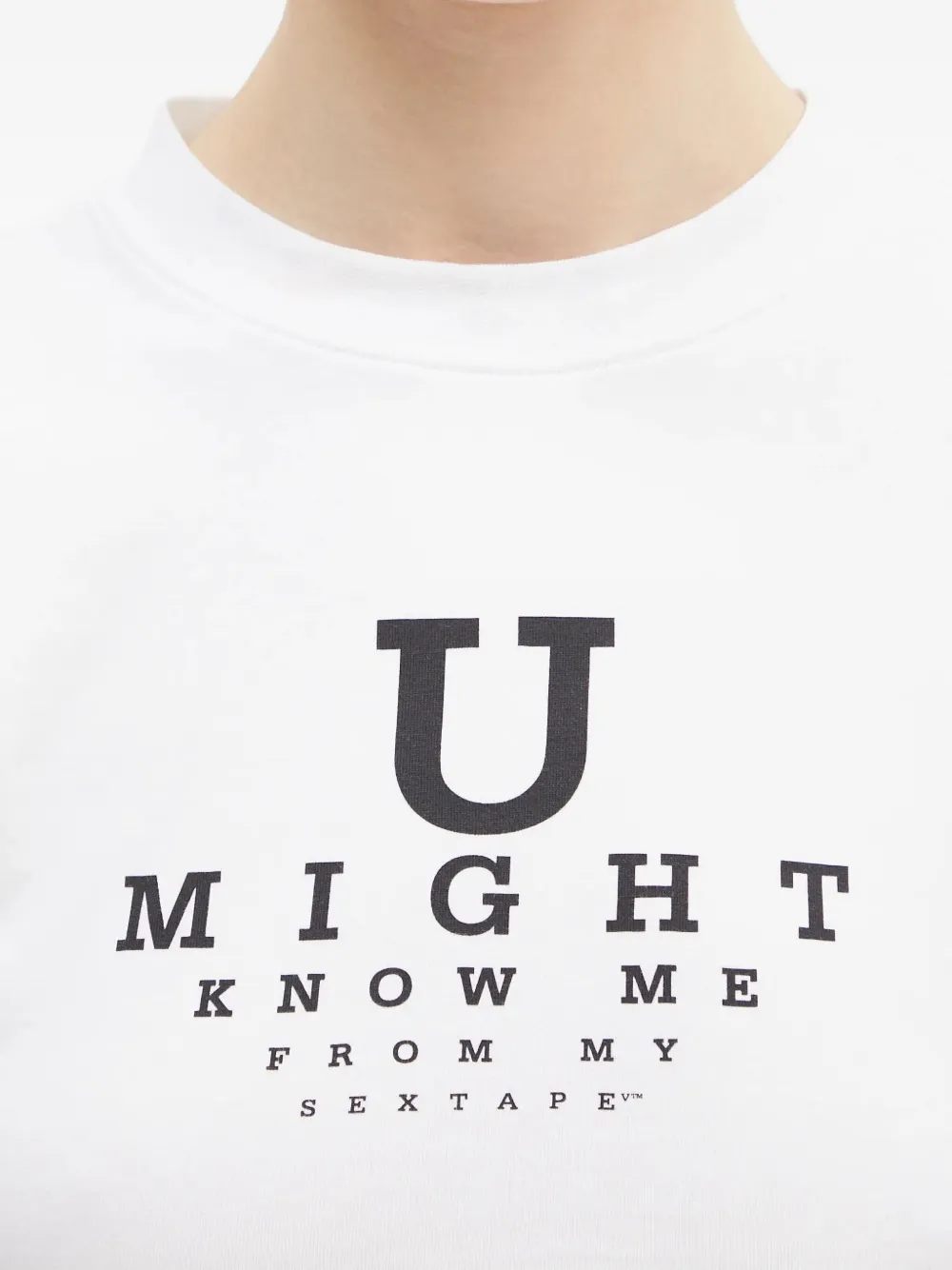 VETEMENTS eye-chart cropped top Wit