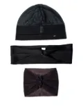 Saint Laurent pleated button headband (set of three) - Brown
