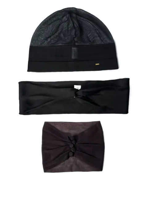 Saint Laurent pleated button headband (set of three)