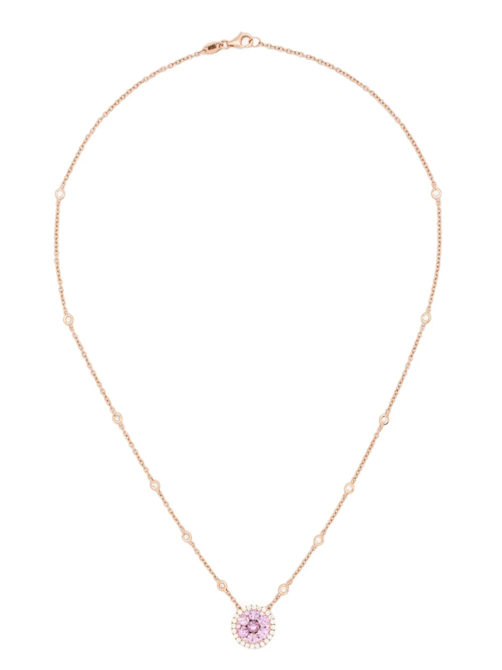 ROSEKEY ダイヤモンド&サファイア ネックレス 18Kローズゴールド - ピンク ROSEKEY ダイヤモンド&サファイア ネックレス 18Kローズゴールド - ピンク