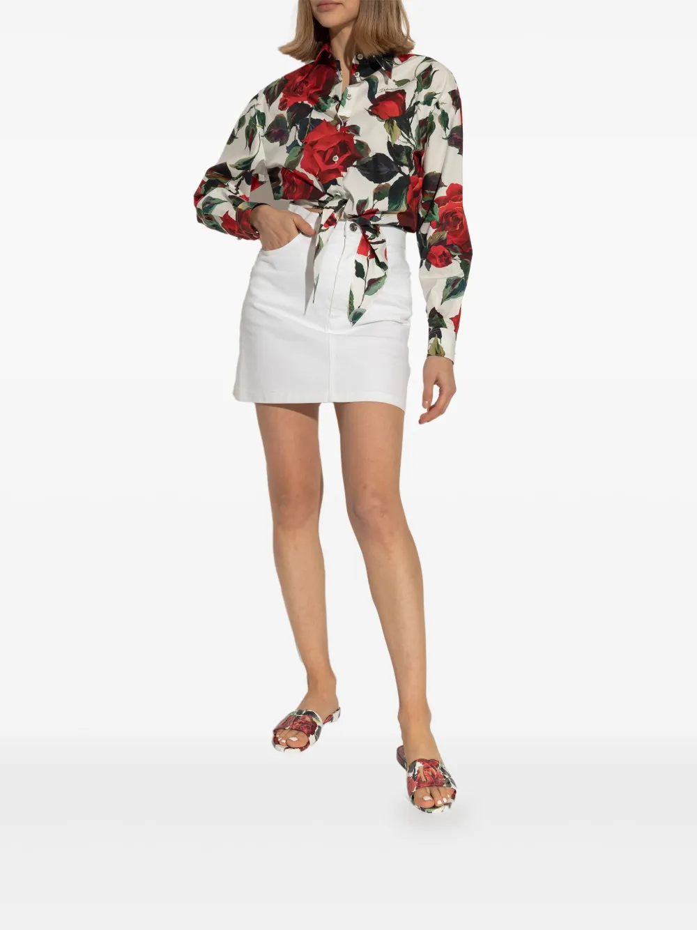 floral-print slides