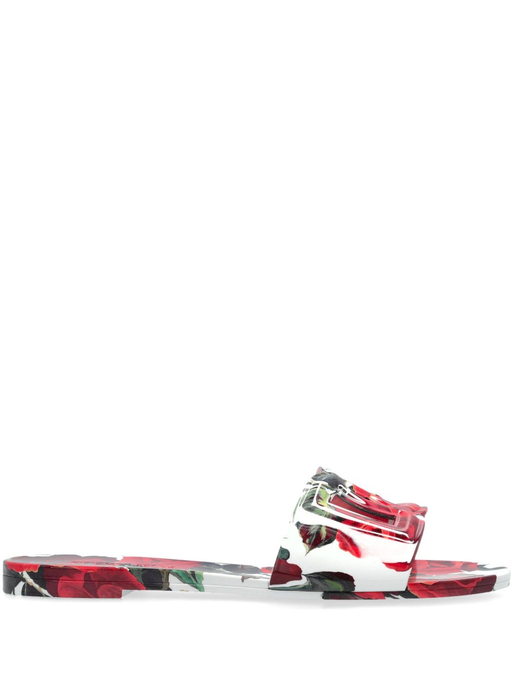 Dolce & Gabbana floral-print slides - Roze