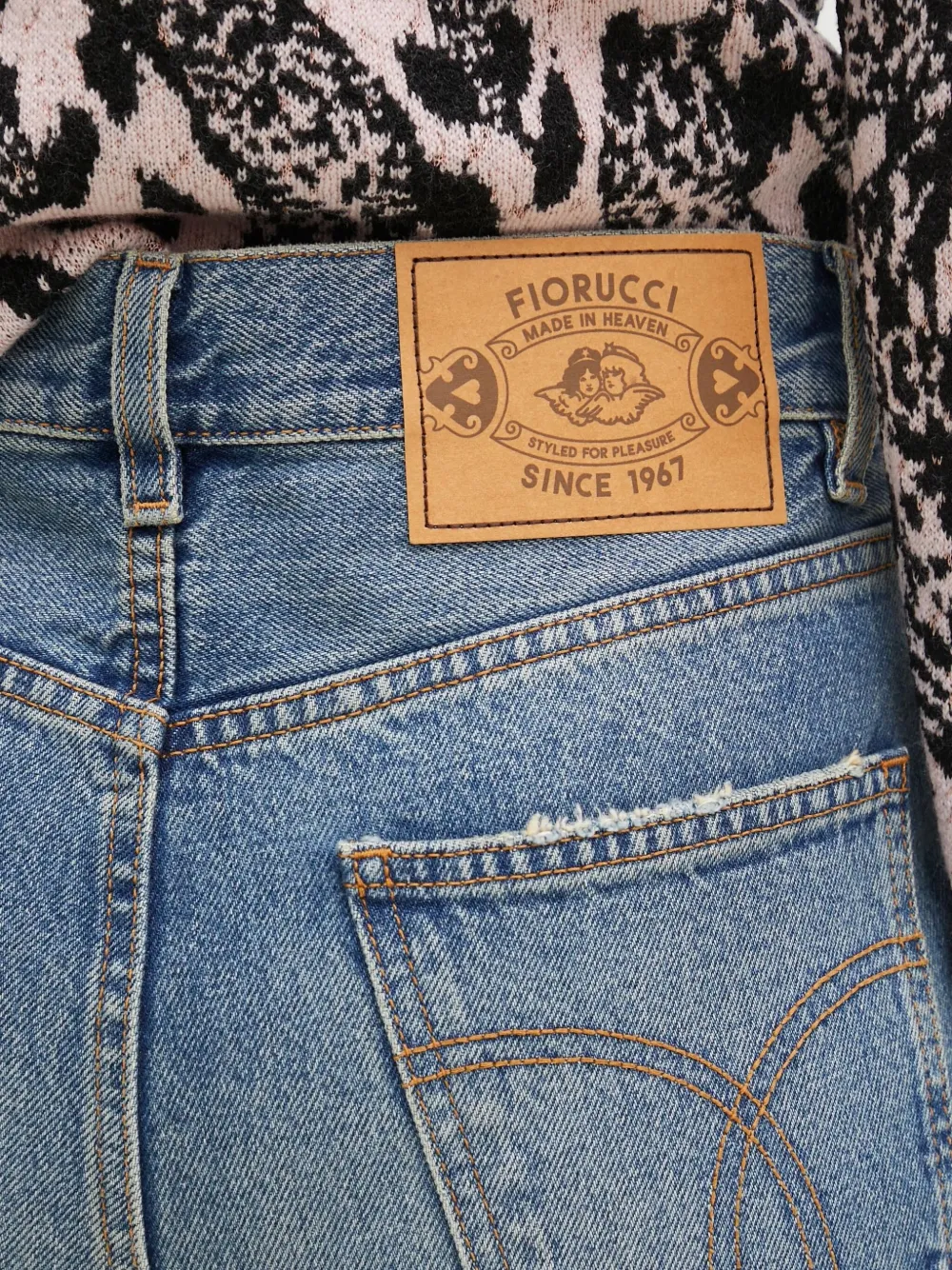 Fiorucci Jeans met logopatch Blauw
