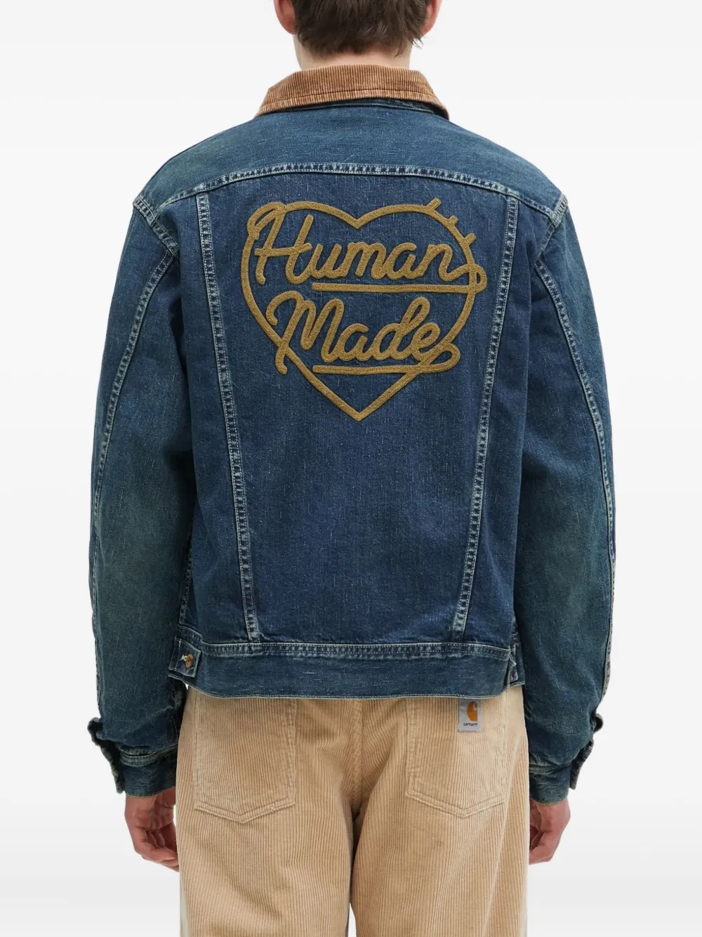 Human Made corduroy-collar denim jacket Blauw