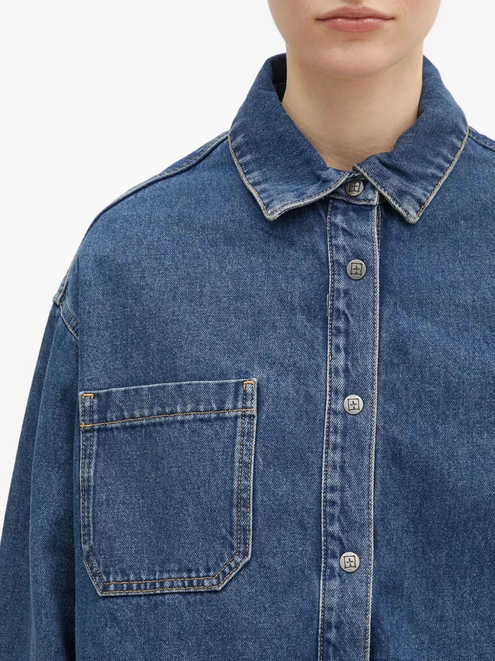 Ksubi Subway Pocket Denim Shirt In Blue