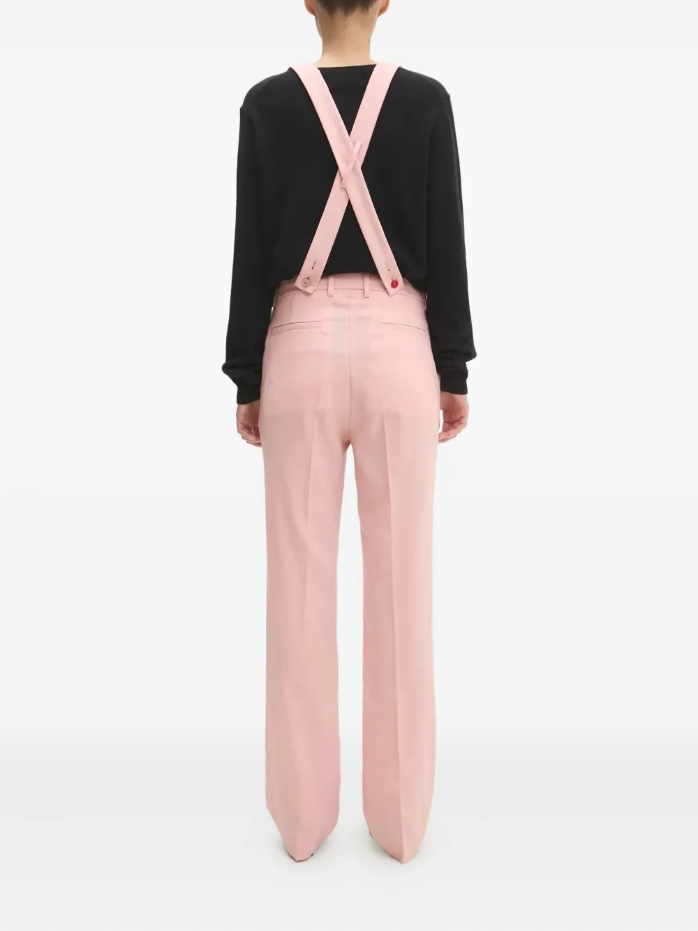 Fiorucci Wollen broek met geborduurd bandje Roze