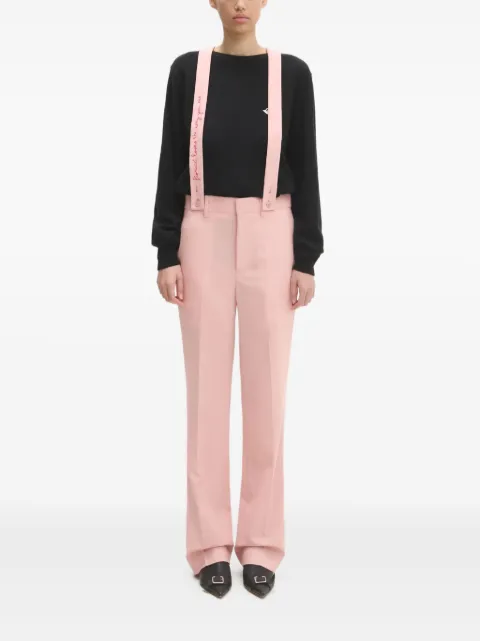 Fiorucci wool embroidered-strap trousers