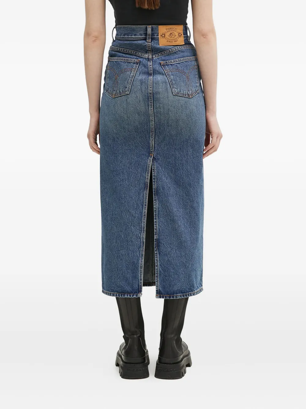 Fiorucci high-waisted denim midi skirt Blauw