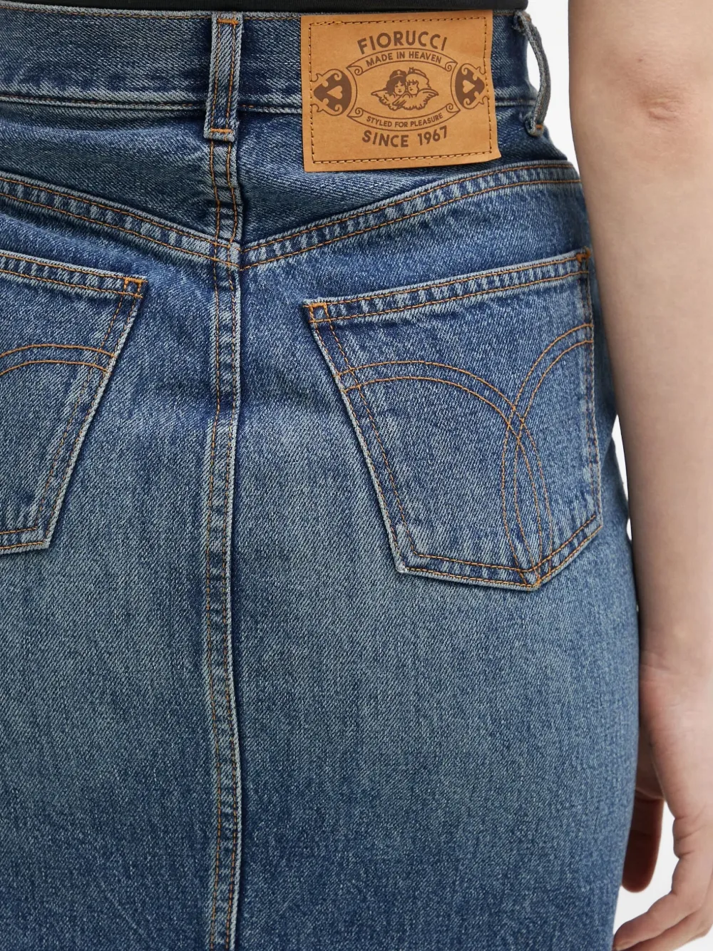 Fiorucci high-waisted denim midi skirt Blauw