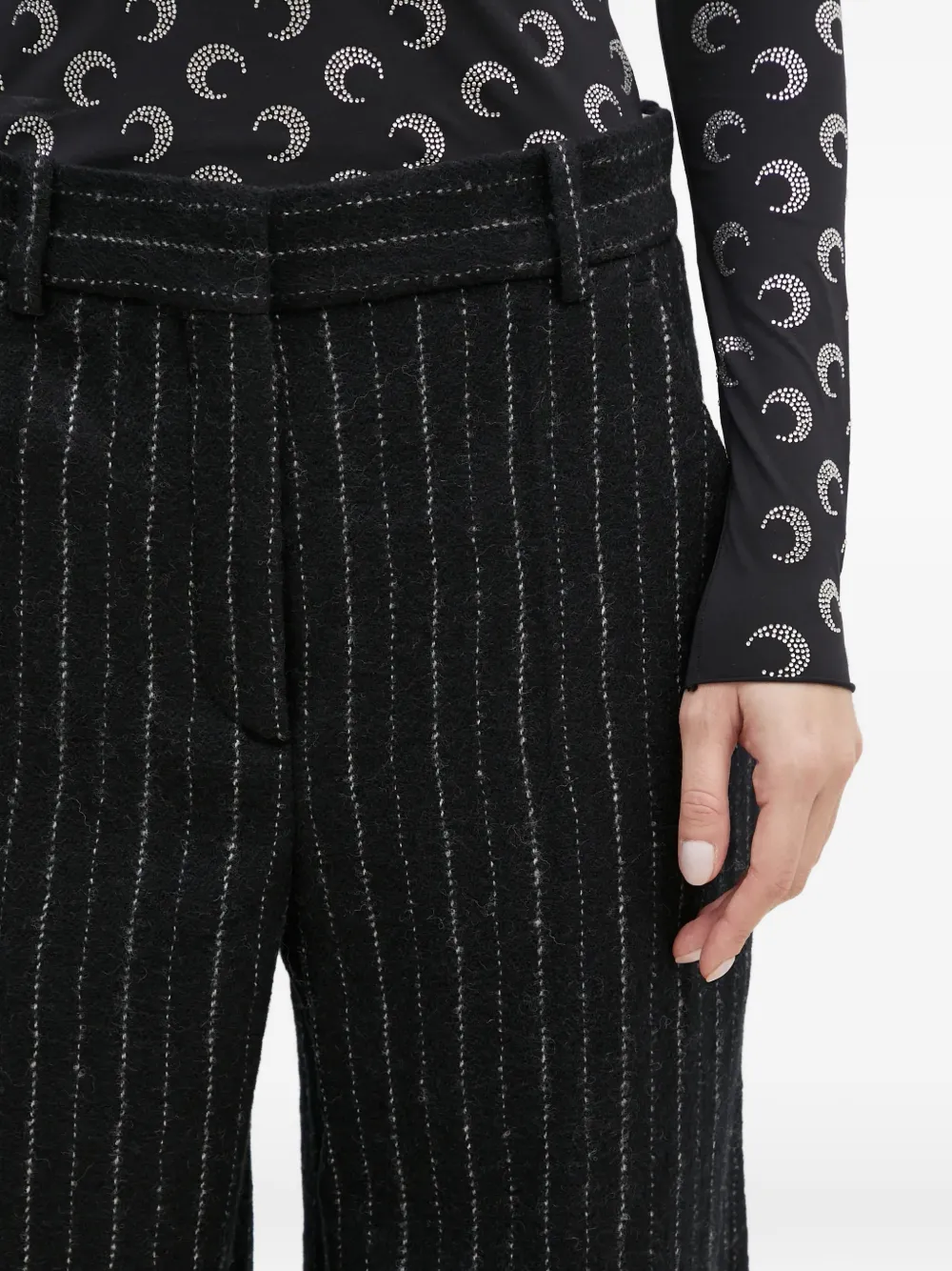 Kenzo Palazzo broek met krijtstreep Zwart
