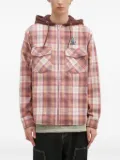 ICECREAM hooded plaid shirt - Red