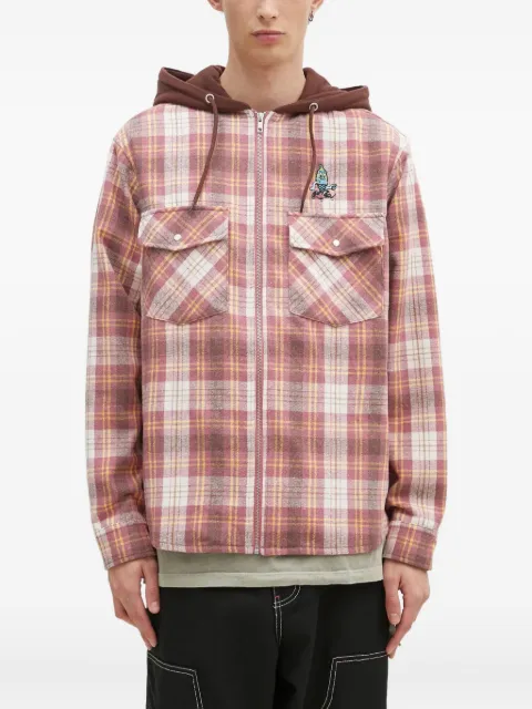 ICECREAM hooded plaid shirt