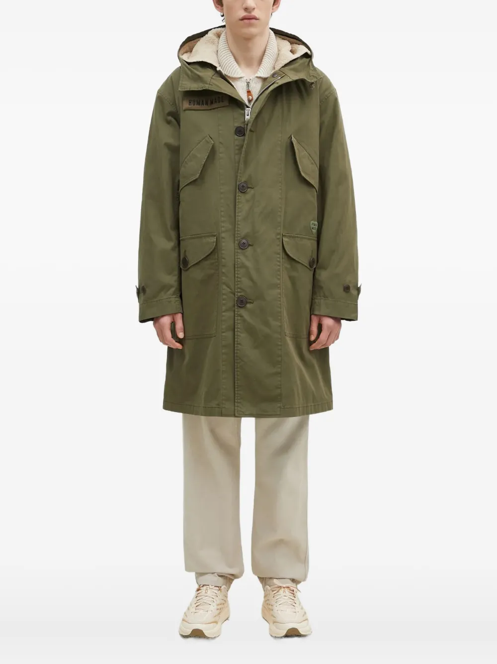 hooded fleece-lined parka