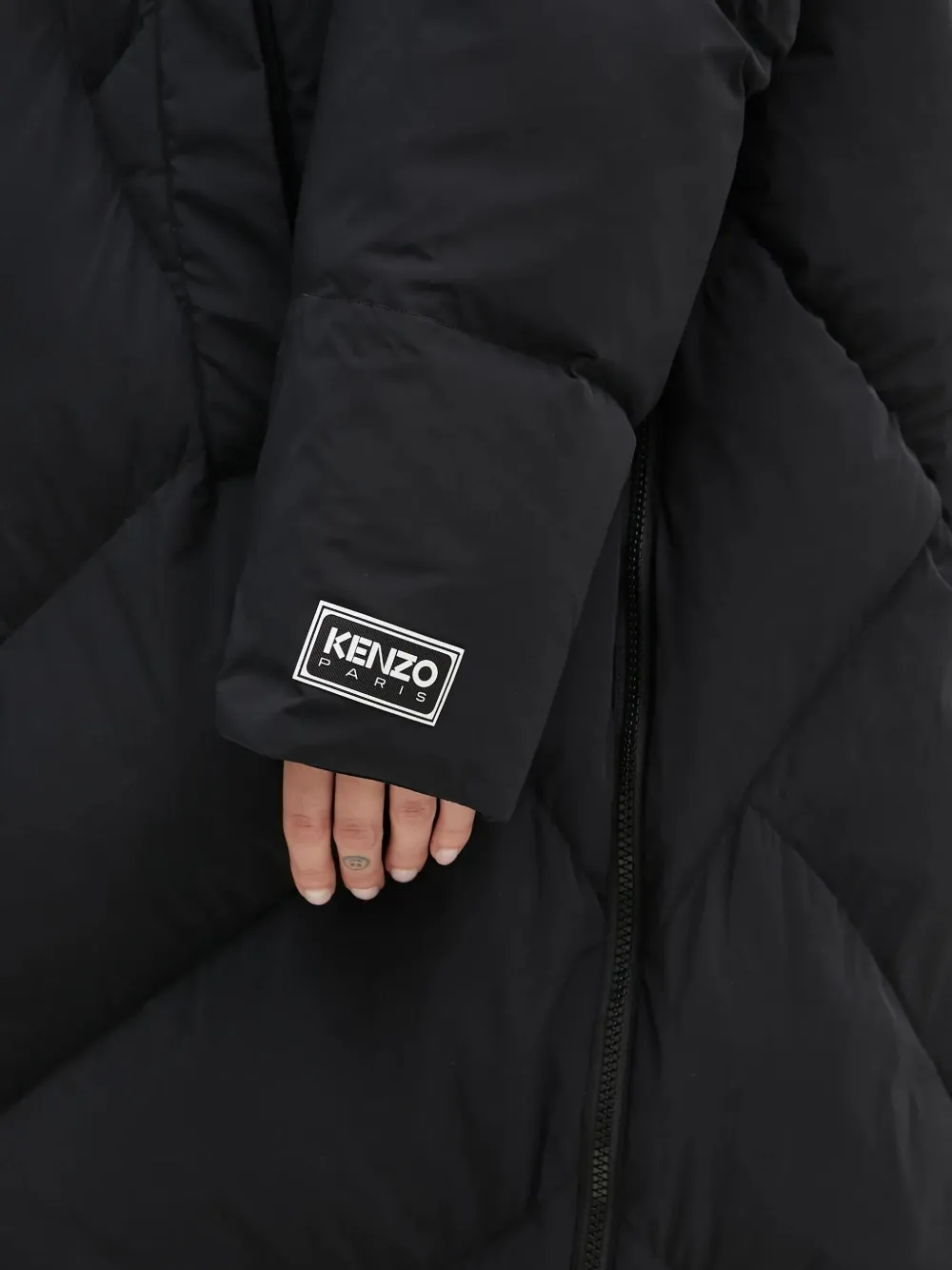Kenzo Weave lange donsjas Zwart