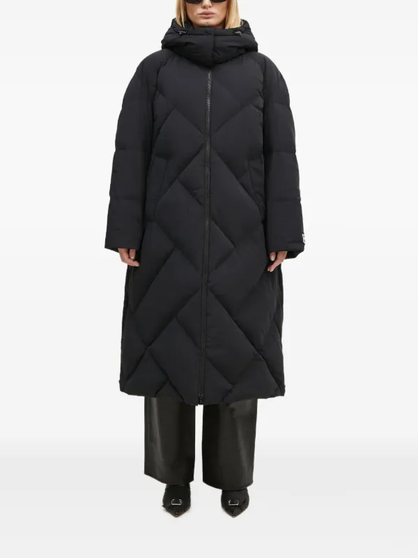 Kenzo Weave Long Down Coat | Black | FARFETCH