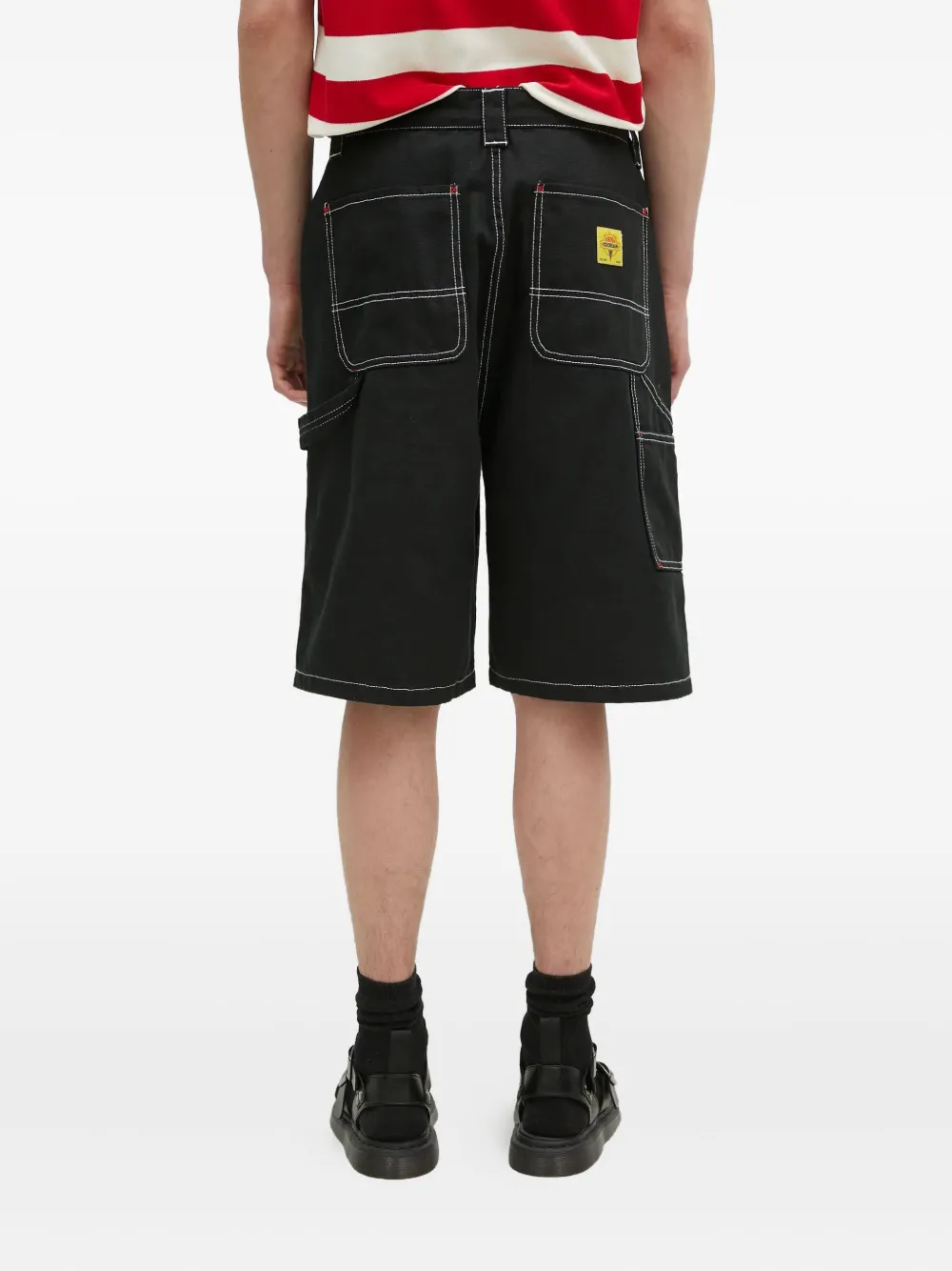 ICECREAM Shorts met contrasterend stiksel - Zwart
