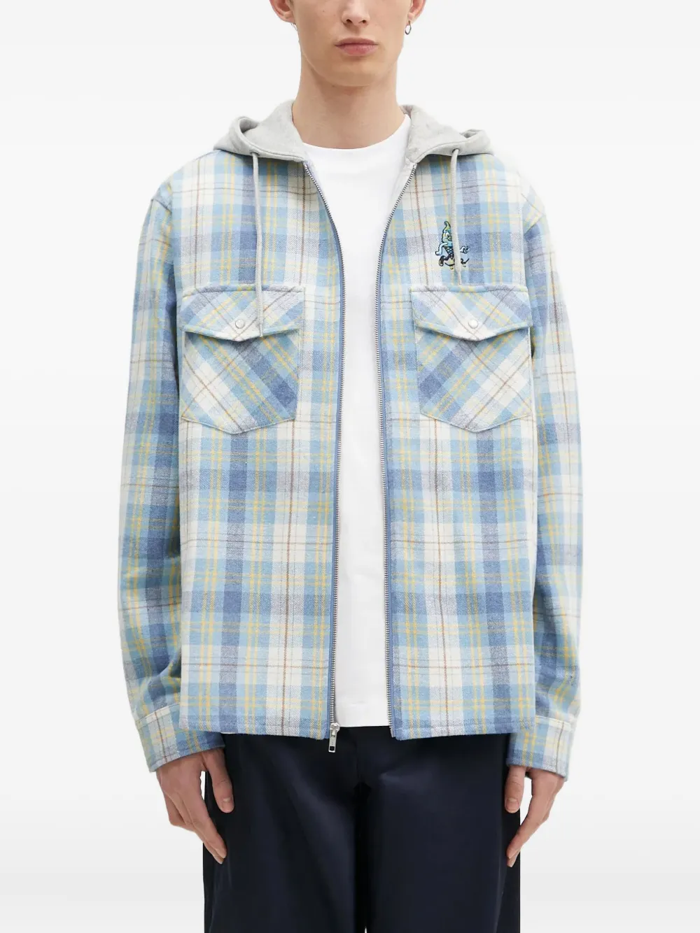 hooded plaid shirt