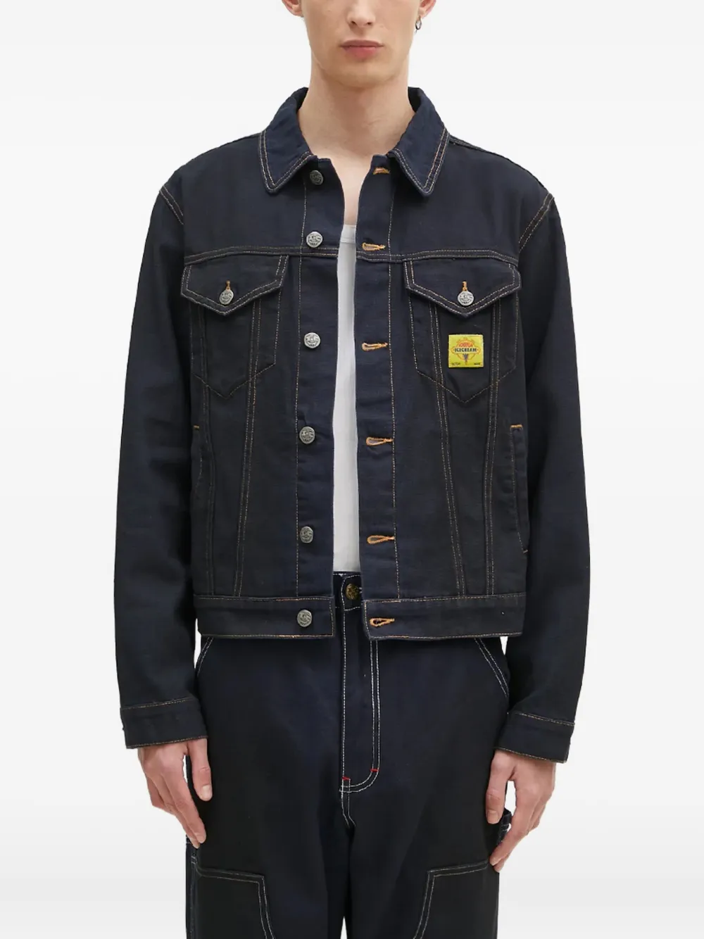 Icecream Contrast-stitch Denim Jacket In Blue