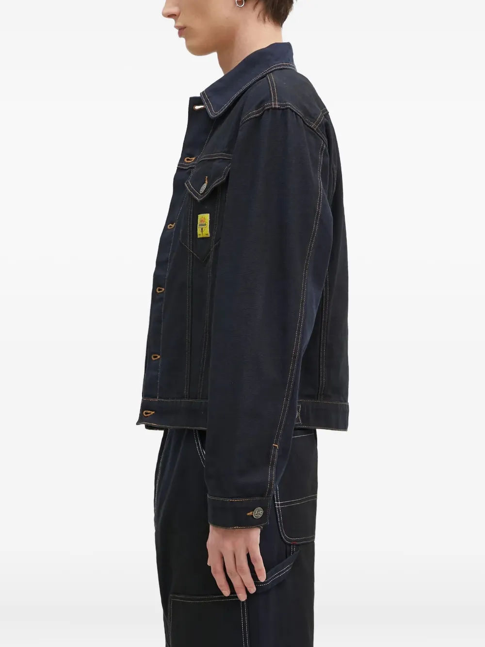 Icecream Contrast-stitch Denim Jacket In Blue