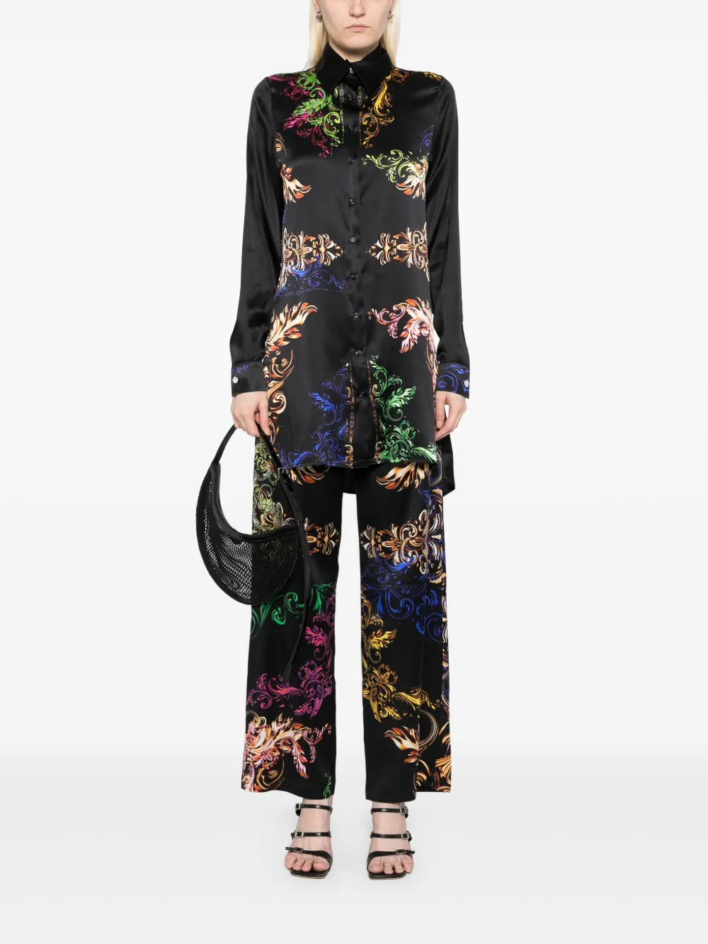 Tessitura Body Couture Blousejurk met barokprint - Zwart