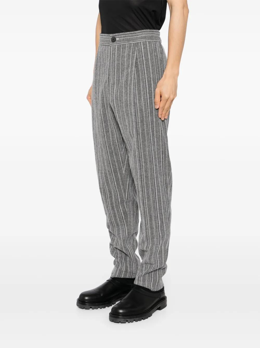 Tessitura Body Couture Stripe Pants In Grey